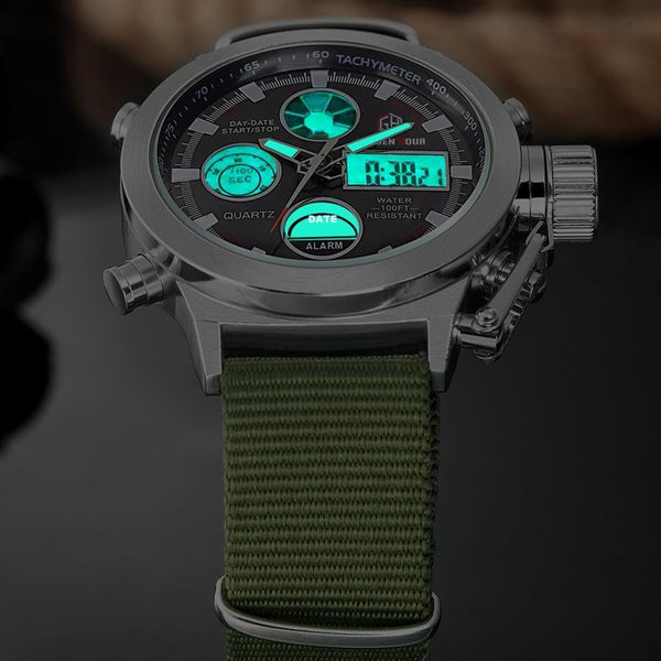 GREEN ARMY MILITARY WATERPROOF LED WATCH