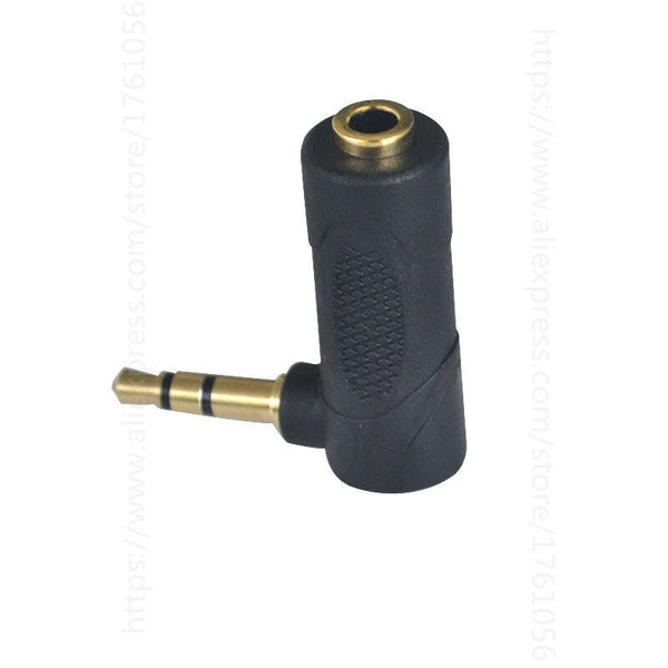 Gold 3.5mm 3 Pole Stereo 90 Degree Right Angle Female to 3.5mm 3Pole Male Audio Plug L Shape Jack Adapter Connector 2pc/lot