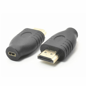 HDMI-compatible converter Black Standard HDMI Male Type A to Micro HDMI Type D Female Socket Adapter
