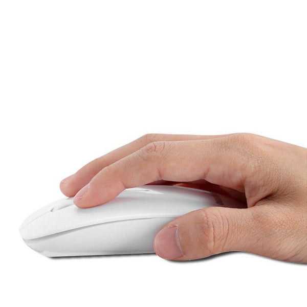 Wireless Slim Mini Optical Mouse for Macbook Laptop Windows PC - Bluetooth White