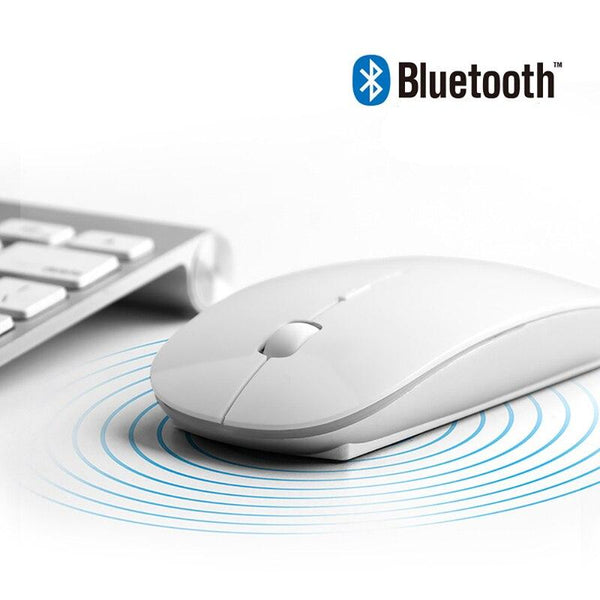 Wireless Slim Mini Optical Mouse for Macbook Laptop Windows PC - Bluetooth White