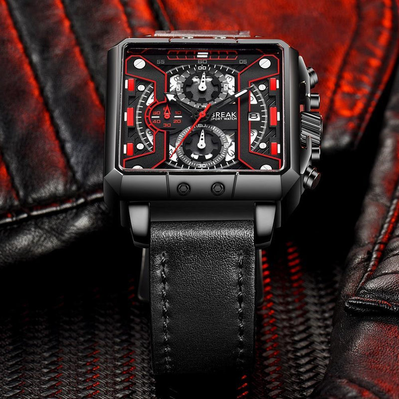 BREAK SQUARE MILITARY SKELETON WATCH