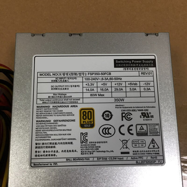 NEW Power Supply  Original PSU For Advantech 80Plus Gold IPC-7120 ACP-2010 1U 350W Switching Power Supply FSP350-50FCB 96PS-A350WFXG