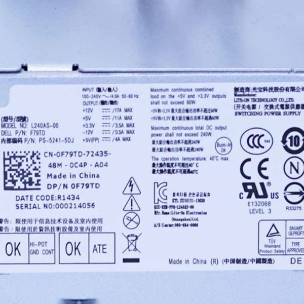 New Original PSU Power Supply Dell 3010 7010 9010 390 790 990 240W Power Supply H240AS-00 D240ES-00 H240ES-00 AC240ES-00 L240AS-00
