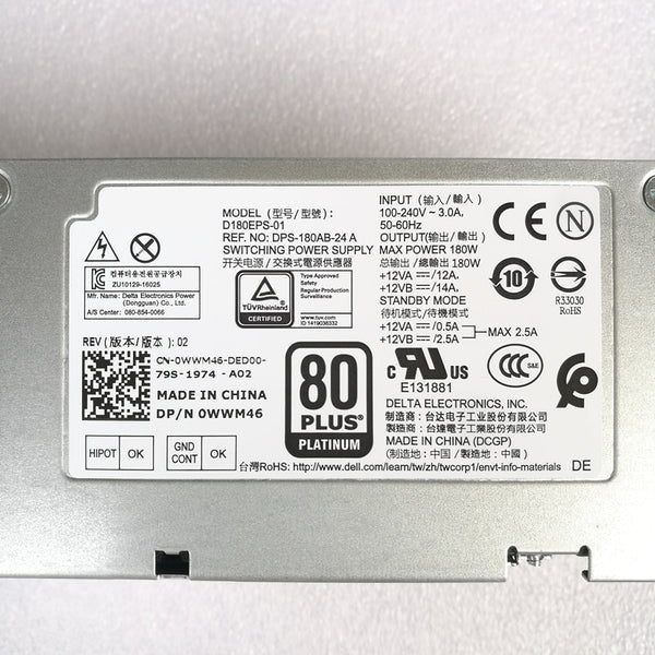 New Original PSU Power Supply Dell 3050 5050 7050 3668 3669 6Pin 180W Power Supply L180ES-01 L180AS-00 D180EPS-01 H180AS-02 HU180ES-01