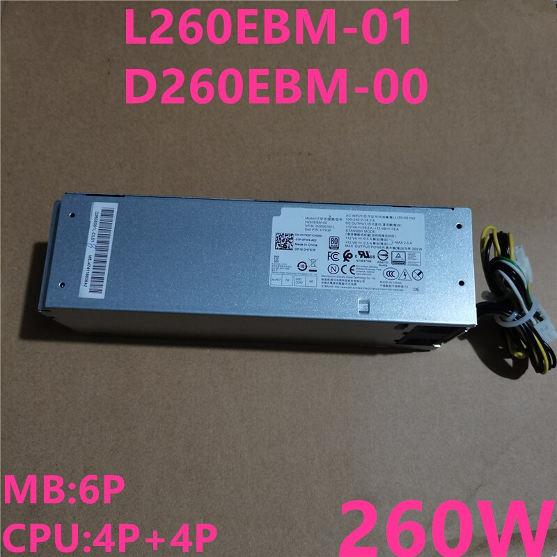 New Original PSU Power Supply Dell 7080MT 7070 7060 3050M 6Pin 260W Power Supply D260EBM-00 L260EBM-01 JJ4YW WYHR8 H260EBM-01 AC260EBM-01