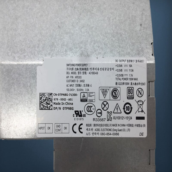 New Original PSU Power Supply Dell OptiPlex 3250 7450 18Pin 155W Switching Power Supply AC155EA-00 AC155EA-01 APE003 0TPN8G