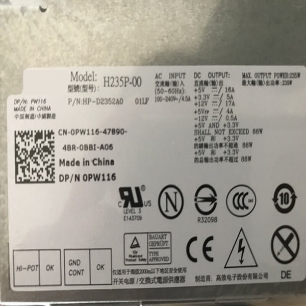 New Original PSU  Power Supply Dell OptiPlex 380 235W Power Supply H235P-00 H235PD-02 L235P-01 D235PS- 00 DPS-235GB A H275P-01 D275P-00
