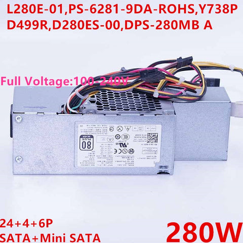New Original PSU Power Supply Dell OptiPlex XE 486 745 755 280W Power Supply L280E-01 PS-6281-9DA-ROHS Y738P D499R  D280ES-00 DPS-280MB A