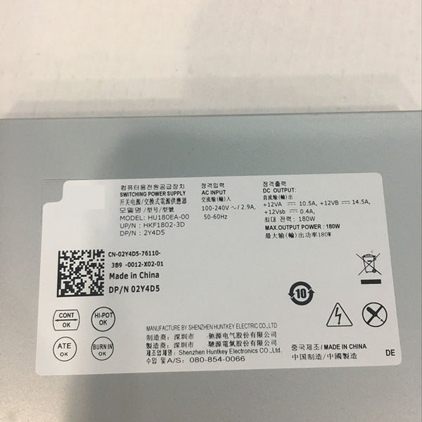 New Original PSU Power Supply Dell Optiplex 3030 3048 180W Power Supply HU180EA-00 DPS-180AB-14A AC180EA-00 D180EA-00 2Y4D5 HKF1802-3D