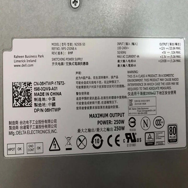 New Original PSU Power Supply Dell R210 R220 250W Power Supply N250E-S0 NPS-250NB A 6HTWP L205E-S0 PS-4251-1D-LF V38RM D221N C627N CKMX0