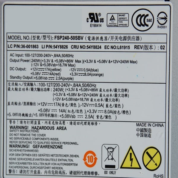 New Original PSU Power Supply Dell V200 220 545 546 3010 560 580S S5000 I530 531S 240W Power Supply PS-5181-02VG-ROHS FSP240-50SBV