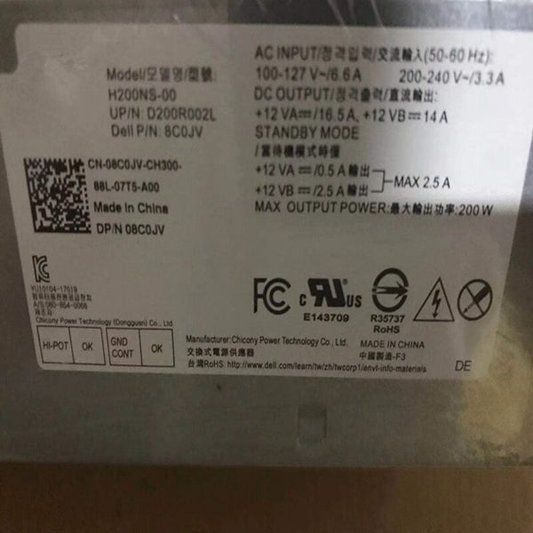 New Original PSU Power Supply Dell V3250 3268 3668 5060 5070 7060 7070 6Pin 200W Power Supply H200NS-00 D200AS-00 B200AS-00 AC200EBS-00