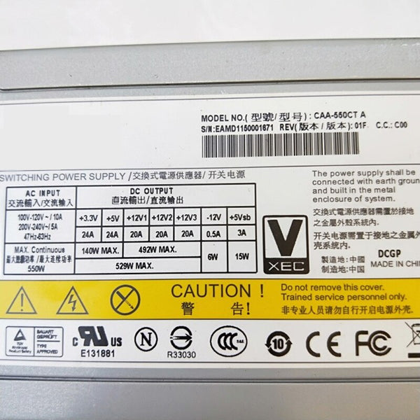 New Original PSU For Delta 550W Switching Power Supply CAA-550CT A