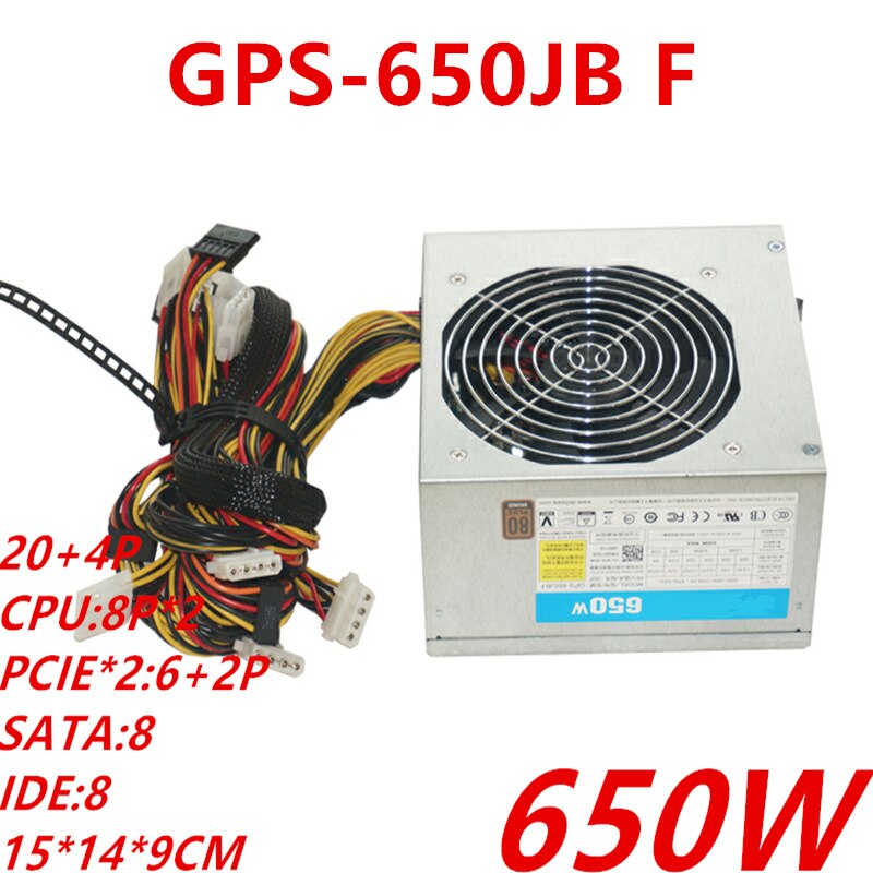 NEW Power Supply  Original PSU For Delta 80Plus Bronze 650W Switching Power Supply GPS-650JB F