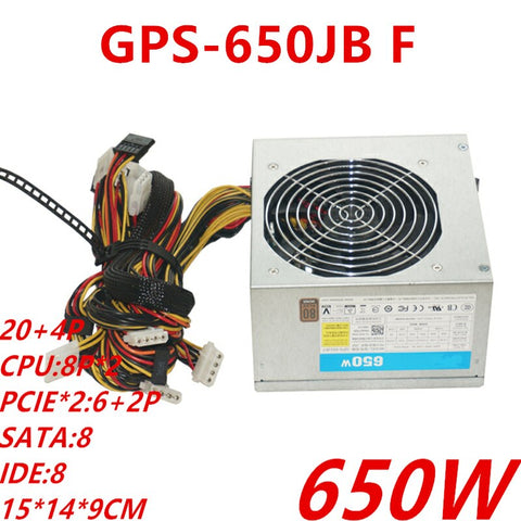NEW Power Supply  Original PSU For Delta 80Plus Bronze 650W Switching Power Supply GPS-650JB F