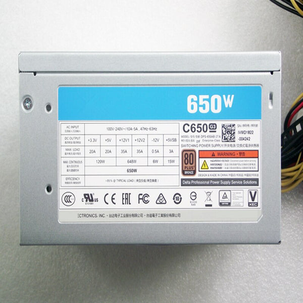 NEW Power Supply  Original PSU For Delta 80plus Bronze C650 G3 650W Switching Power Supply DPS-650AB-27 A DPS-650AB-27 B
