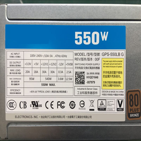 NEW Power Supply  Original PSU For Delta 80plus Gold 550W Switching Power Supply GPS-550LB G