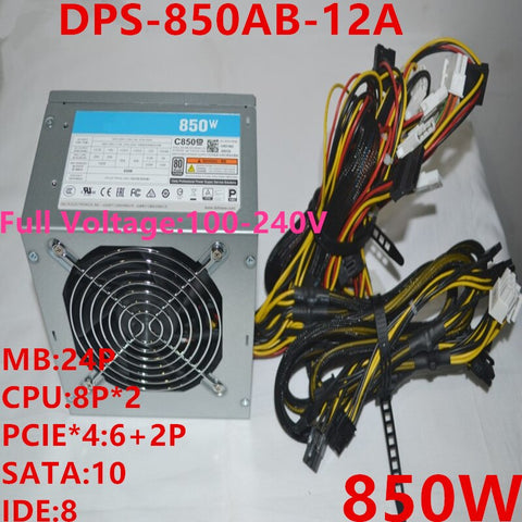 New Original PSU For Delta 850W Switching Power Supply DPS-850AB-12A