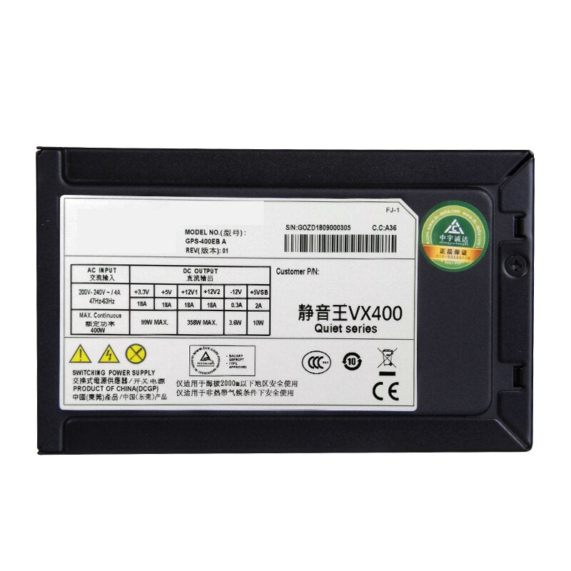 New Original PSU For Delta Brand VX400 Mute Wide Desktop Computer Power Supply Rated 400W Peak 500W Power Supply GPS-400EB A