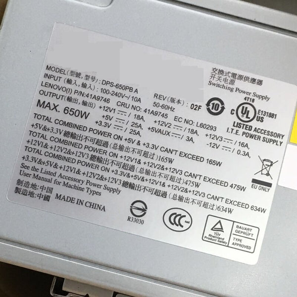 NEW Power Supply  Original PSU For Delta S10 650W Switching Power Supply DPS-650PB A 41A9745 41A9746