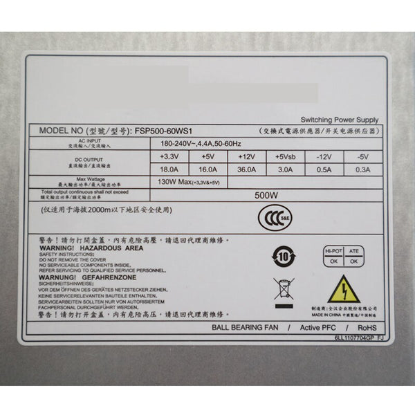 New Original PSU Power Supply FSP 1U 500W Switching Power Supply FSP500-60WS1