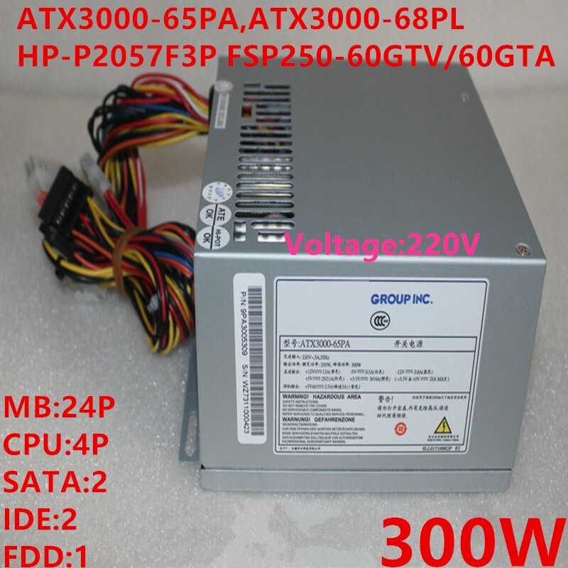 New Original PSU Power Supply FSP -5V Rated 250W Peak 300W Switching Power Supply ATX3000-65PA ATX3000-68PL HP-P2057F3P