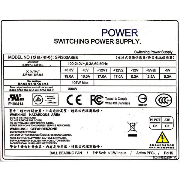 New Original PSU Power Supply FSP 610 600H 600L 611B 300W Switching Power Supply SPI300A8B8 ST-300WAP