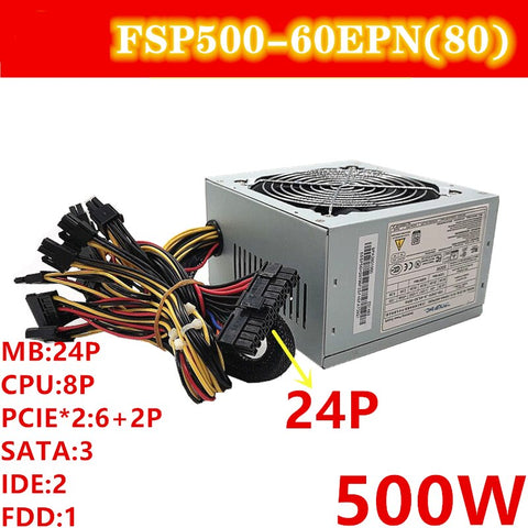 New Original PSU Power Supply FSP 80plus Gold 500W Switching Power Supply FSP500-60EPN FSP600-60EPN