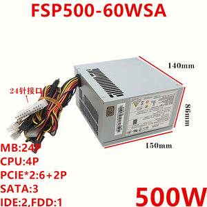 New Original PSU  Power Supply FSP ATX 24Pin 500W Power Supply FSP500-60WSA PC6001 HK380-12GP HK410-11FP PC9008 PC7003 HBA005 HBC009