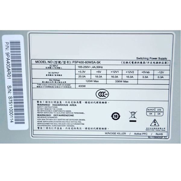 New Original PSU Power Supply FSP ATX 400W Switching Power Supply FSP400-60WSA FSP400-60WSA-5K
