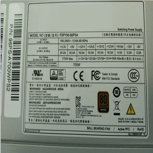New Original PSU Power Supply FSP/Advantech 80plus Bronze 700W Power Supply FSP700-80PSA PS8-700ATX-ZE SPI700A8BB FSP650-80GH