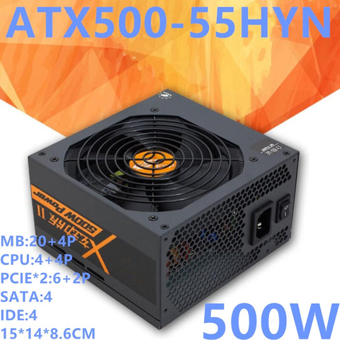 New Original PSU Power Supply FSP Dazzle Edition II ATX EPS 12V RTX2060 Silent Game Host Power Supply 500W Power Supply ATX500-55HYN