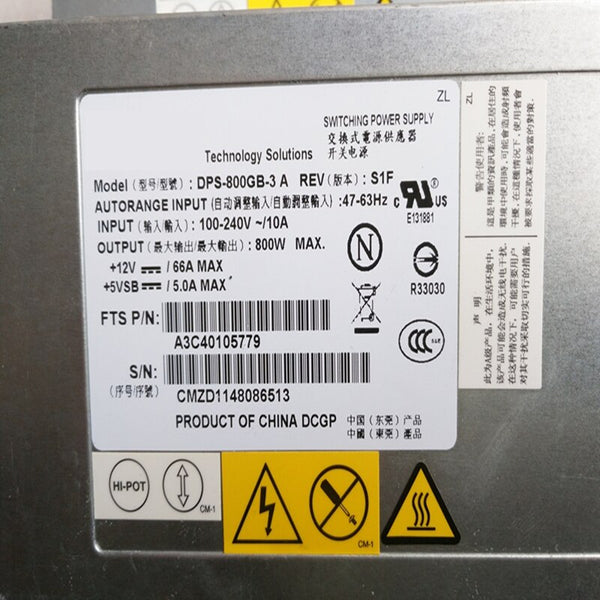 New Original PSU  FUJITSU RX300S5 RX300S6 800W Switching Power Supply DPS-800GB-1 A DPS-800GB-3 A
