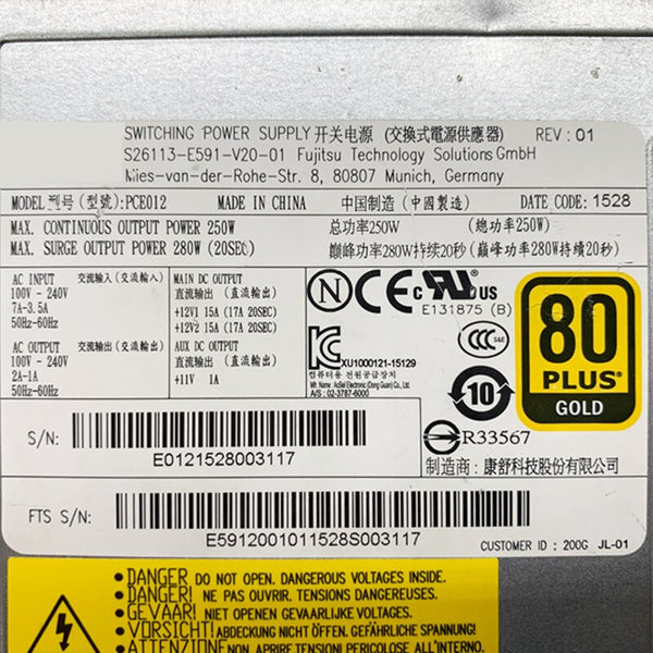 New Original PSU Power Supply Fujitsu 16Pin 250W Switching Power Supply The power supply PCE012