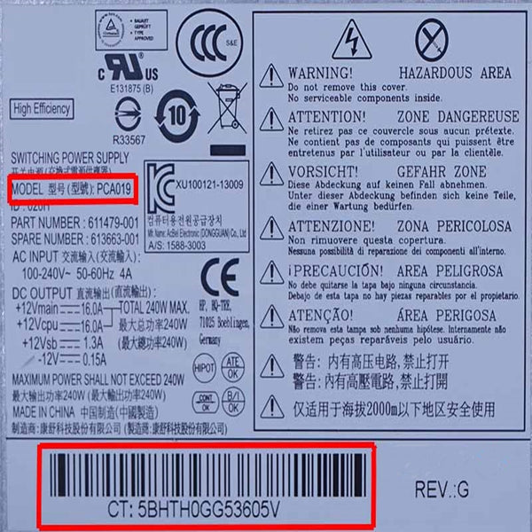 New Original PSU Power Supply HP 4000 6000 8000 240W Power Supply D10-240P2A D10-240P1A HP-2402A0 PC9058 PCA021 PCA019 PC9055 CFH0240AWWA