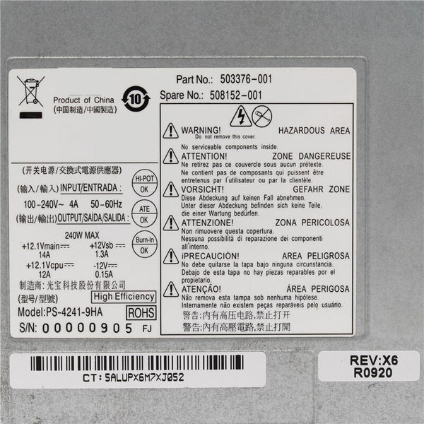 NEW Power Supply  Original PSU For HP 6000 6005 6200 6300 8000 8100 8200 240W Power Supply HP-D2402AO PS-4241-9HA PC9058 PC8027 PC8019 PC9055