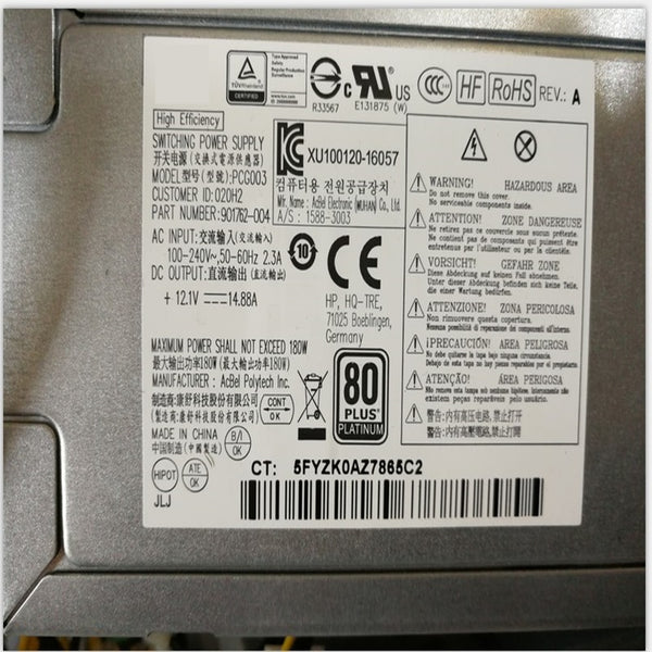 New Original PSU Power Supply HP 800 600 480 280 G3 G4 4Pin 180W Power Supply PA-1181-6HA D16-180P2A PA-2251-5 PCH023 D16-180P1B PCG004
