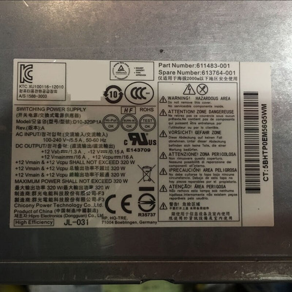 NEW Power Supply  Original PSU For HP 8000 8080 8100 8180 8200 8280 8300MT 320W Power Supply D10-320P2A PS-4321-9HA PS-4321-9HP D12-320P1B