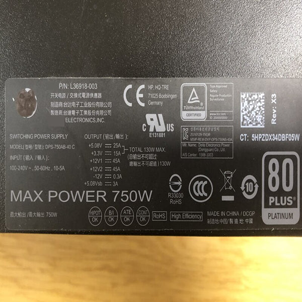 NEW Power Supply  Original PSU For HP 80plus Platinum 750W Switching Power Supply DPS-750AB-40 C L36918-003