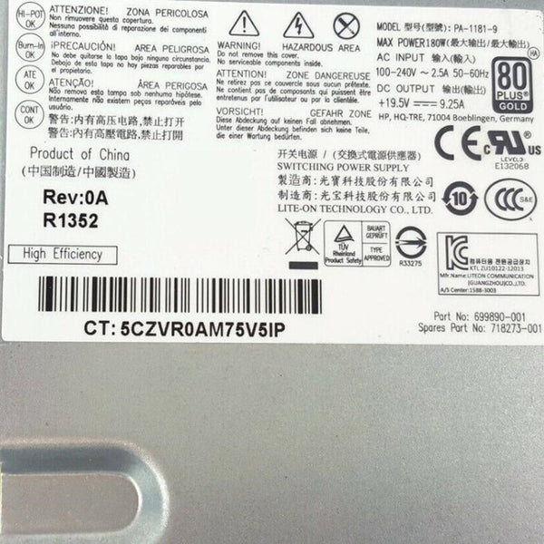 New Original PSU Power Supply HP AIO ProOne 600 800 G1 180W Power Supply D11-180P1B 699890-001 718273-001 DPS-180AB-13A DPS-180AB-8 A