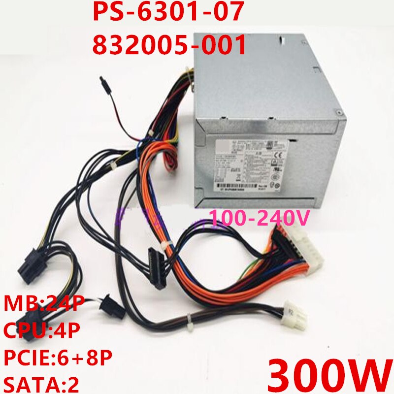 New Original PSU Power Supply HP ATX PCIE 6+8P 300W Switching Power Supply PS-6301-07 832005-001
