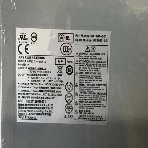 New Original PSU Power Supply HP Compaq Z200 4000 6000 6005 6200 8000 8100 240W Power Supply D2402A0 611482-001 PS-4241-9HA D10-240P1A