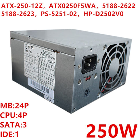NEW Power Supply  Original PSU For HP DX2718 2310 DX2318 250W Power Supply ATX-250-12Z ATX0250F5WA 5188-2623 PS-5251-02 HP-D2502V0 PS-5251-08