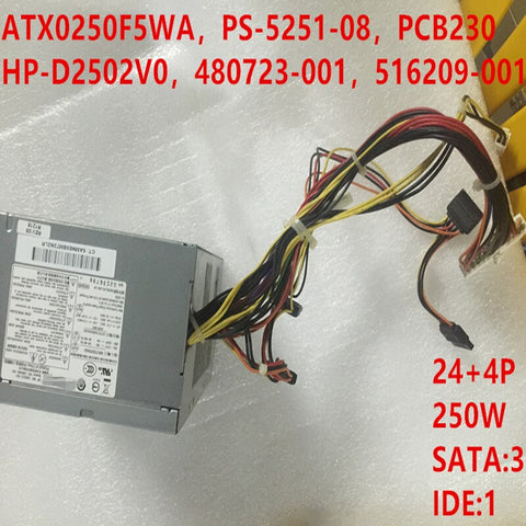 NEW Power Supply  Original PSU For HP DX2718 DX2310 DX2318 DX2710 250W Power Supply ATX0250F5WA PS-5251-08 PCB230 HP-D2502V0 480723/516209-001