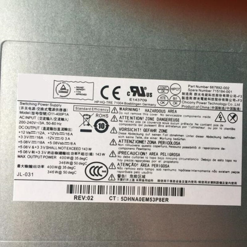 NEW Power Supply  Original PSU For HP Mute Full Voltage Home Game With 6Pin Video Card 400W Switching Power Supply D11-400P1A