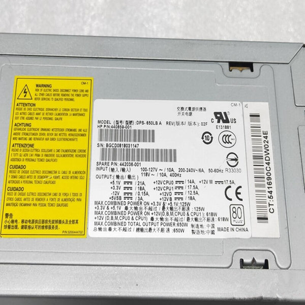 New Original PSU Power Supply HP XW6600 650W Switching Power Supply 442036-001 440859-001 DPS-650LB A