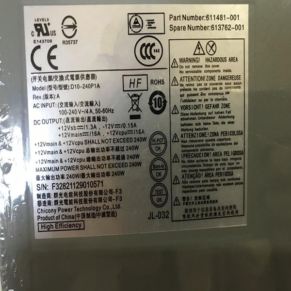 HP Compaq Pro Elite HP-D2402E0 240W SFF Power Supply PC8019 508151-001 508152-001