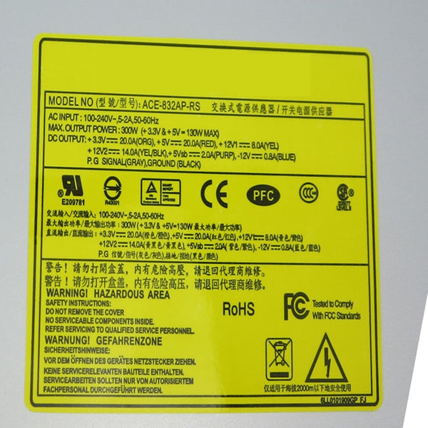New Original PSU  IEI 300W Switching Power Supply ACE-832AP ACE-832AP-RS Replace ACE-A130B 832A