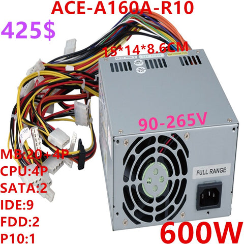 New Original PSU  IEI ATX 600W Switching Power Supply ACE-A160A-R10 ACE-4860AP-R11-RS